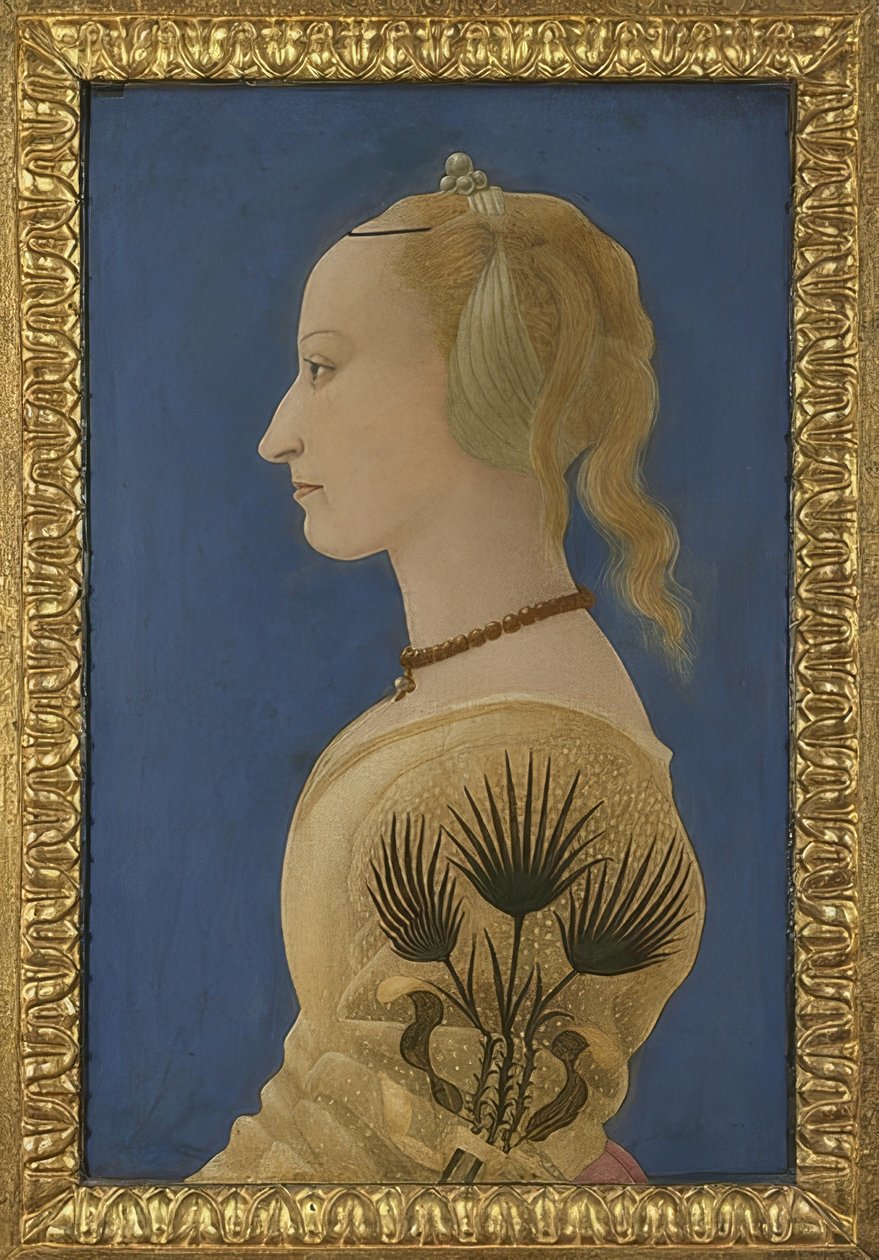 Portret damy. Około 1465 r. autorstwa Alesso Baldovinetti