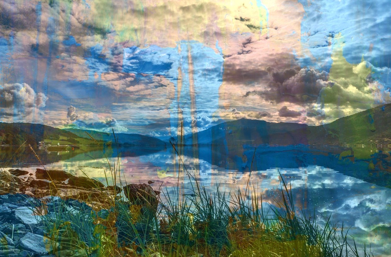 Jeziora,2019,(media mieszane) autorstwa Alex Caminker