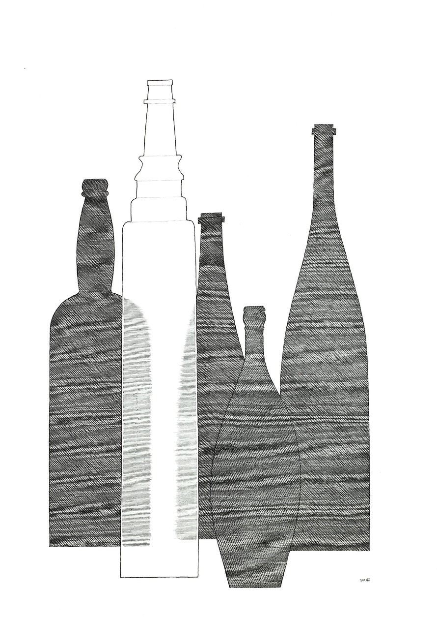 Butelki (Essolube) autorstwa Alex Dunn