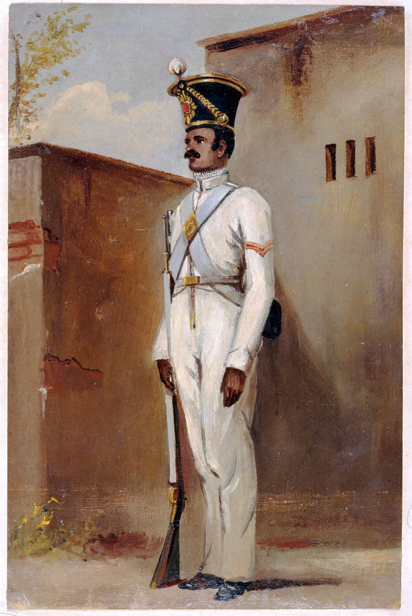 Lance Naik, 66th Bengal Native Infantry, 1842 (olej na papierze) autorstwa Alex Hunter