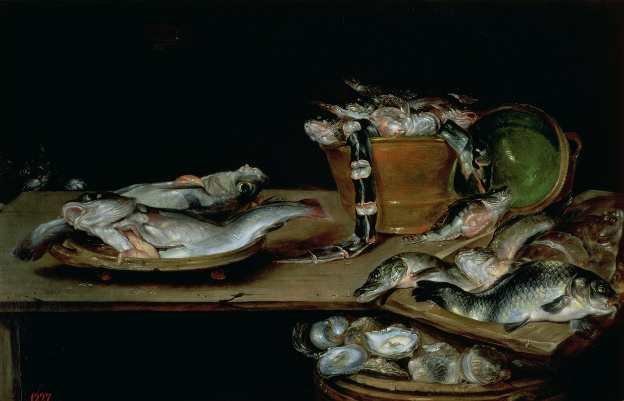 Martwa natura z rybą autorstwa Alexander van Adriaenssen