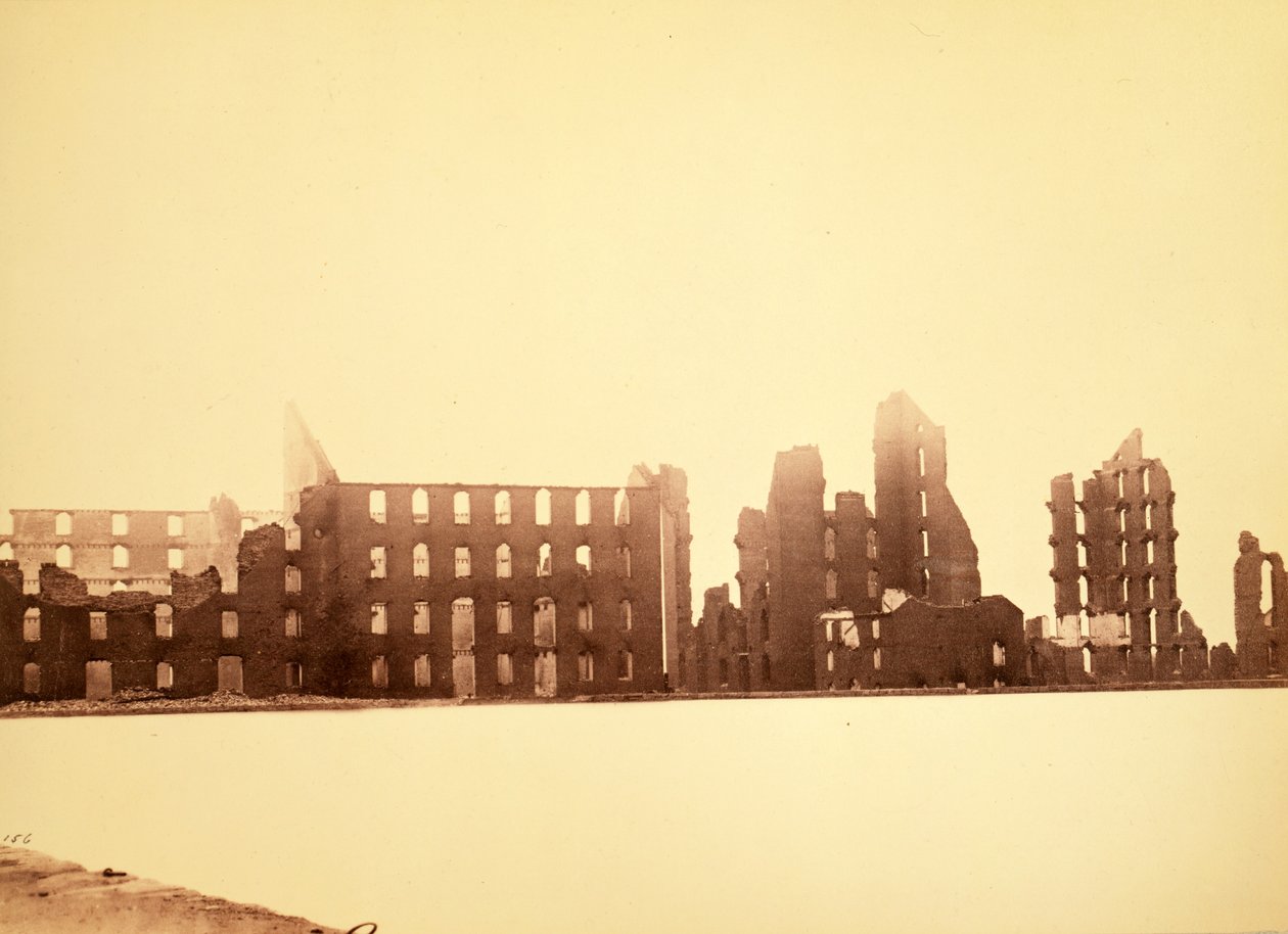 Ruiny młyna Gallego, Richmond, Wirginia, 1865 (srebro albumowe) autorstwa Alexander Gardner
