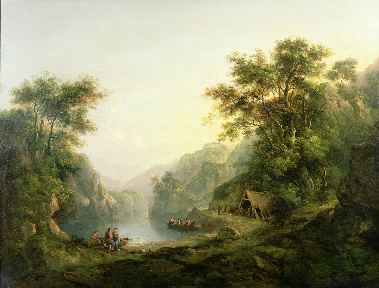 The Fishing Party, Loch Katrine, Szkocja autorstwa Alexander Nasmyth
