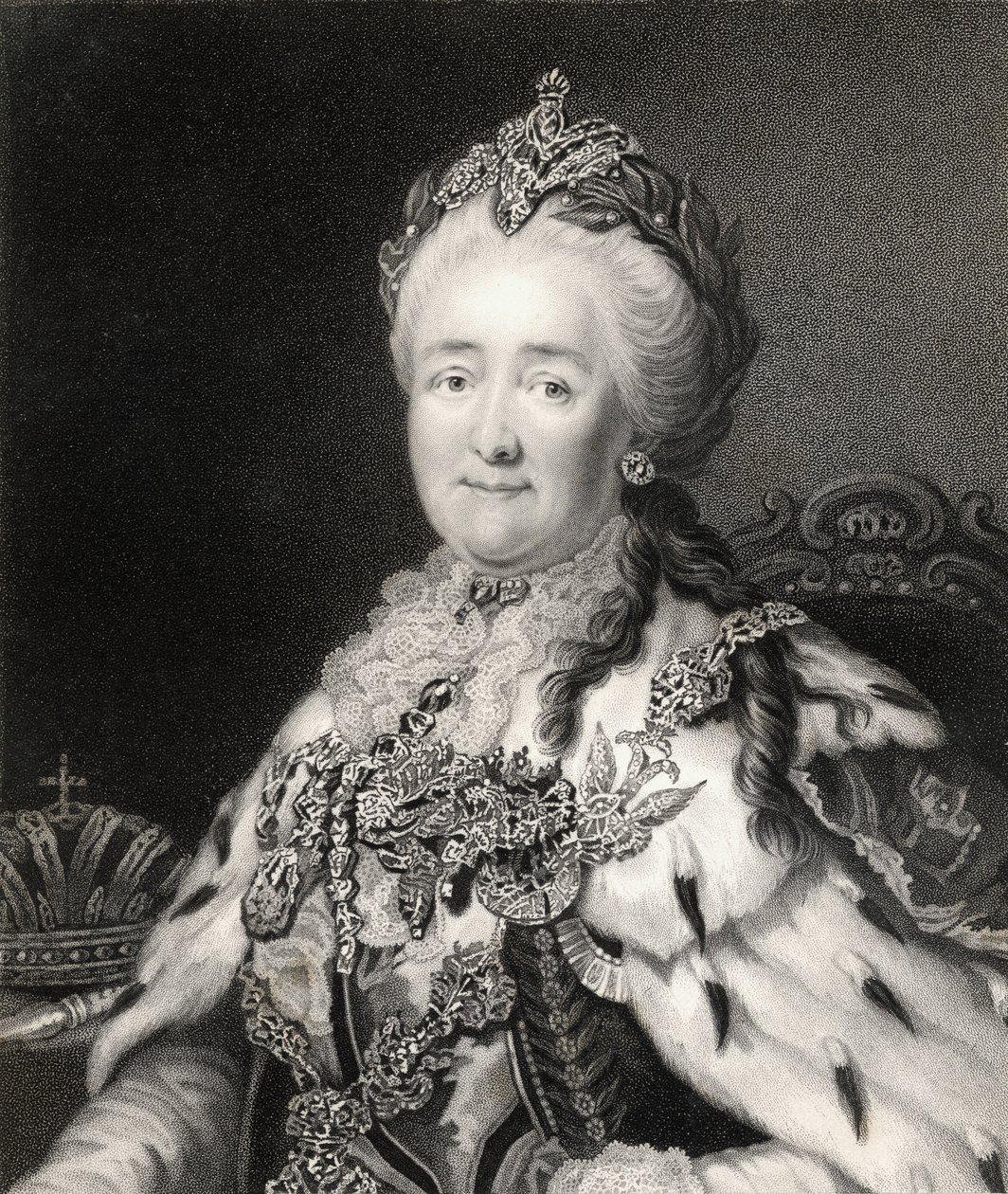 Katarzyna II (1729-96) z Rosji, z "Galerii portretów", wydanej w 1833 r. autorstwa Alexander Roslin