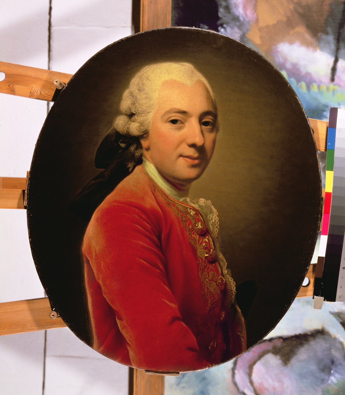 Portret mężczyzny w czerwonym kaftanie, 1764 autorstwa Alexander Roslin