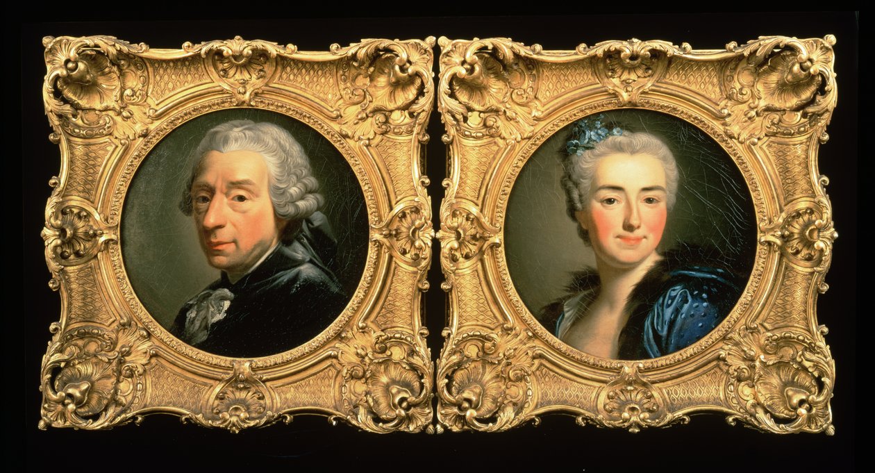 Portrety Francois Bouchera (1703-70) i jego żony Marie-Jeanne Buseau autorstwa Alexander Roslin