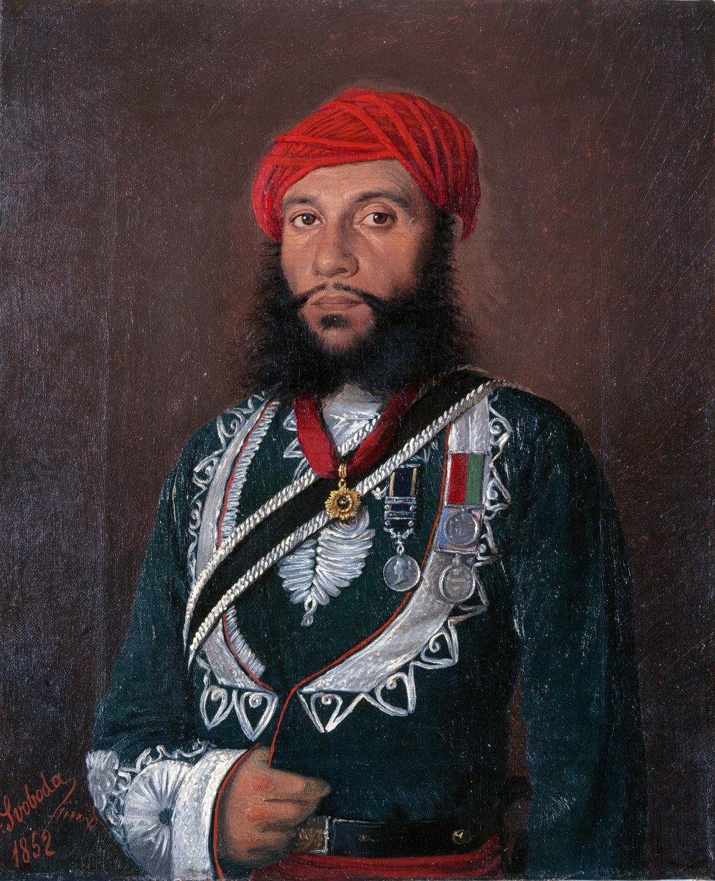 Indyjski oficer 2. Pułku Nieregularnej Kawalerii, 1852 autorstwa Alexander Sandor Svoboda