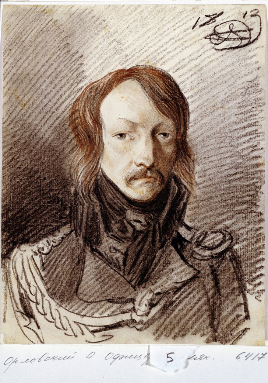Portret Aleksieja Pawłowicza Lanskoya (1789-1855). (Portret A.P. Lanskoya). Praca Aleksandra Osipowicza Orłowskiego (1777-1832), ołówek i sangwina na papierze autorstwa Alexander Orlowski