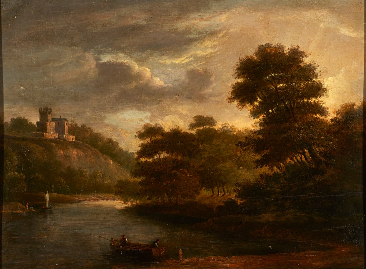 Krajobraz rzeki (olej na panelu) autorstwa Alexander (follower of) Nasmyth