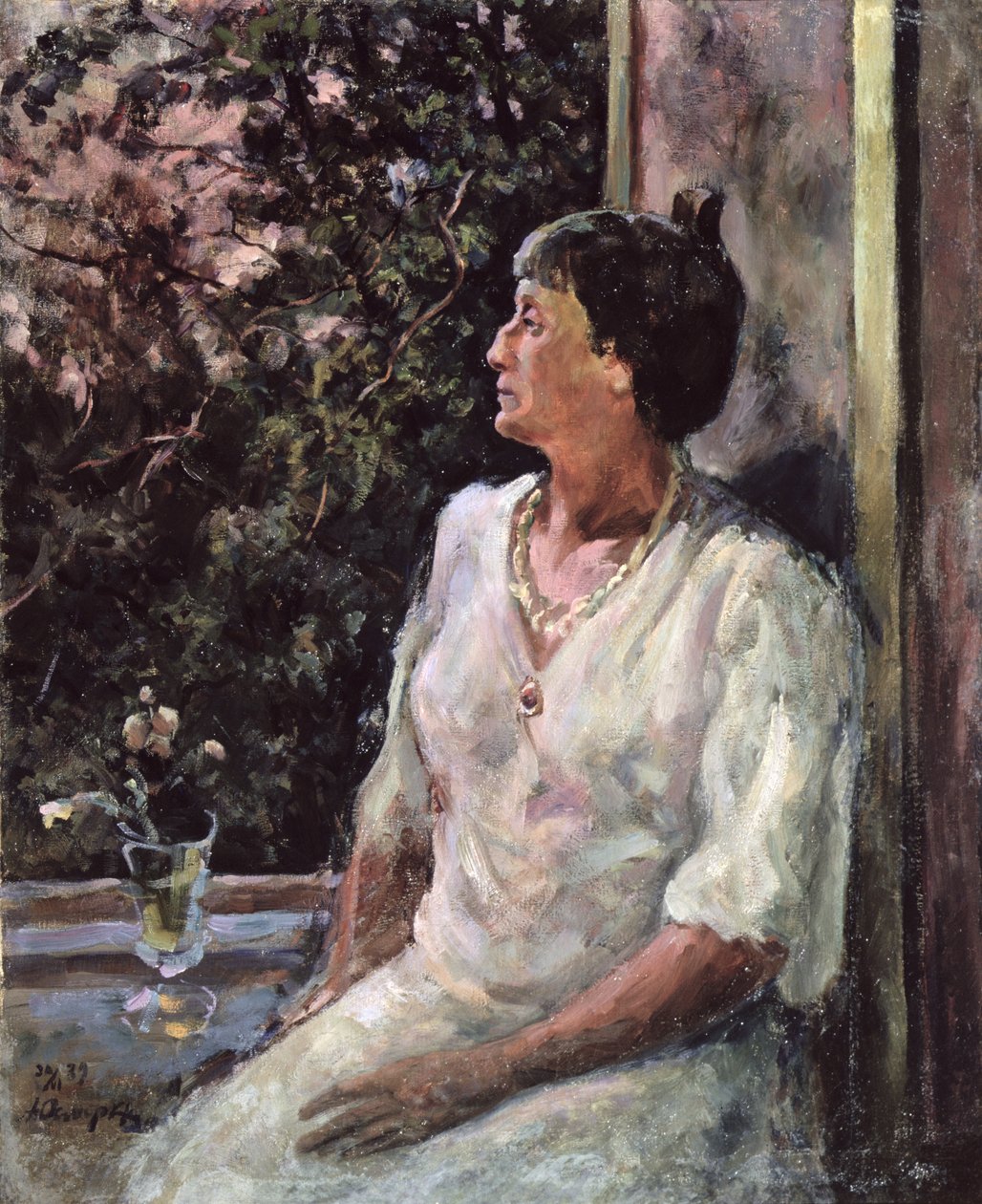 Portret Anny Achmatowej, ok. 1939 (olej na płótnie) autorstwa Alexander Alexandrovich Osmiorkin