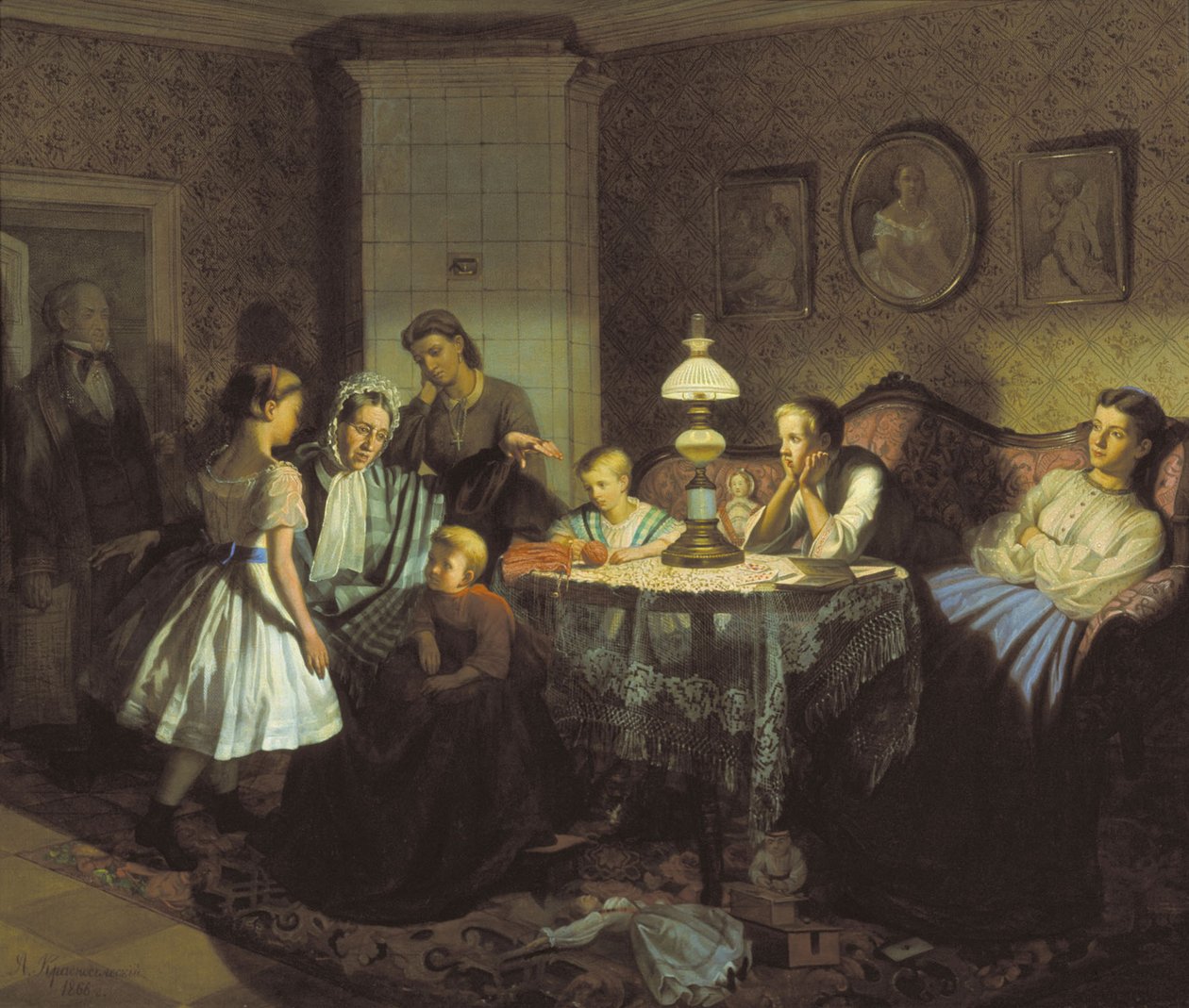 Bajki babci, 1866 autorstwa Alexander Andreyevich Krasnoselsky