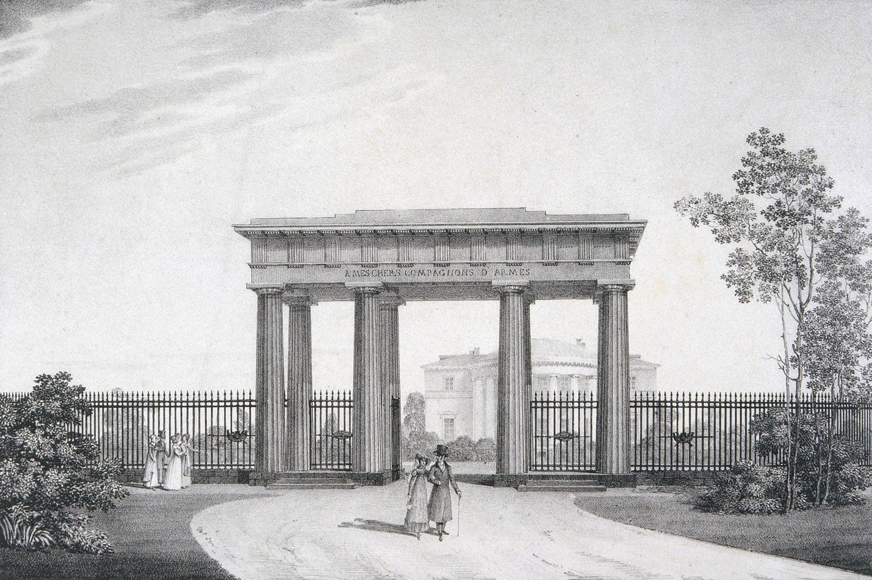 Brama Moich Drodzy Towarzysze Broni w Parku Katarzyny w Carskim Siole, 1822 autorstwa Alexander Andreyevich Thon