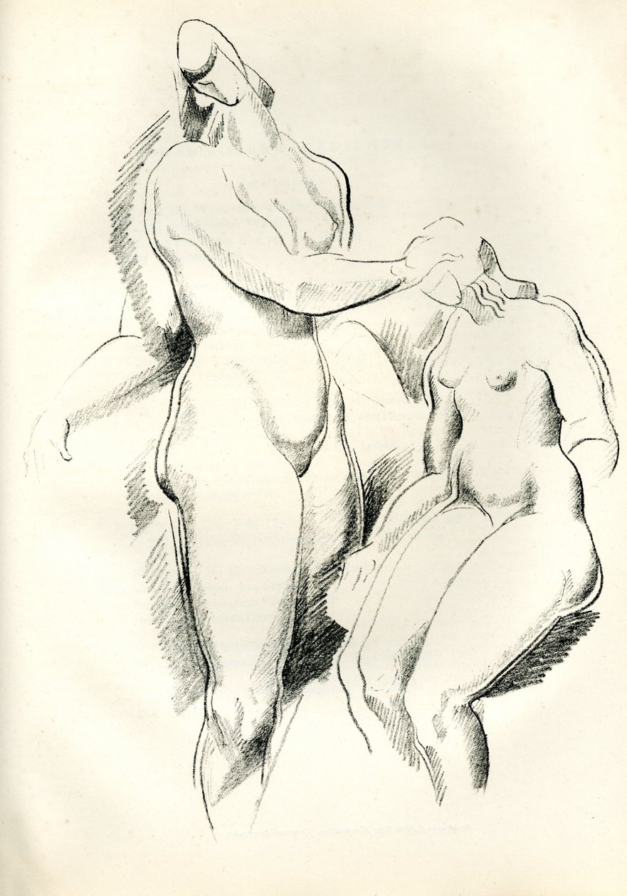 niemiecki: Figurliche Kompositio Figurliche Komposition (Kompozycja figuratywna), od Genius, Zeitschrift für werdende und alte Kunst autorstwa Alexander Archipenko