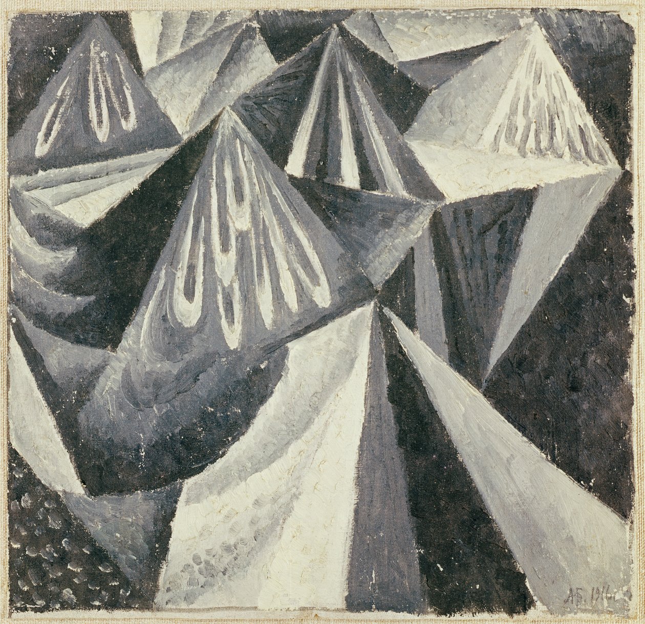 Cubo-futurystyczna kompozycja w szarości i bieli, 1916 autorstwa Alexander Bogomazov
