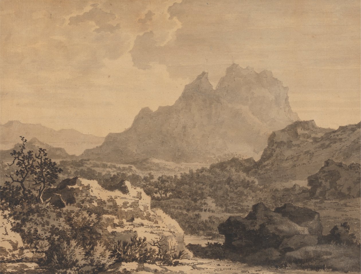 Górzysty krajobraz autorstwa Alexander Cozens