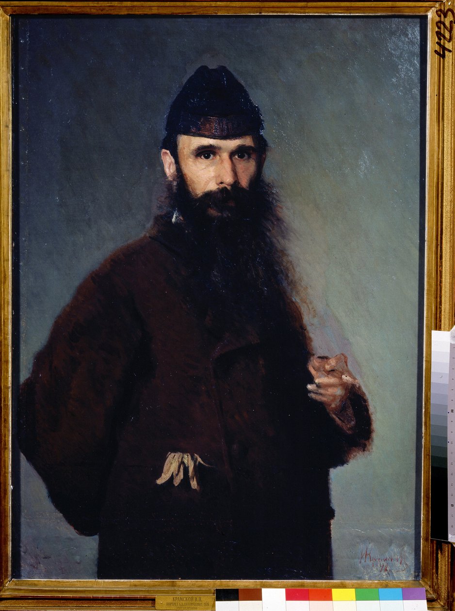 Portret artysty Aleksandra Litowczenko (1835-1890). (Portret artysty A.Litovchenko). Peinture de Ivan Nikolayevich Kramskoi (1837-1887), huile sur toile autorstwa Alexander Dimitrievitch Litovtchenko