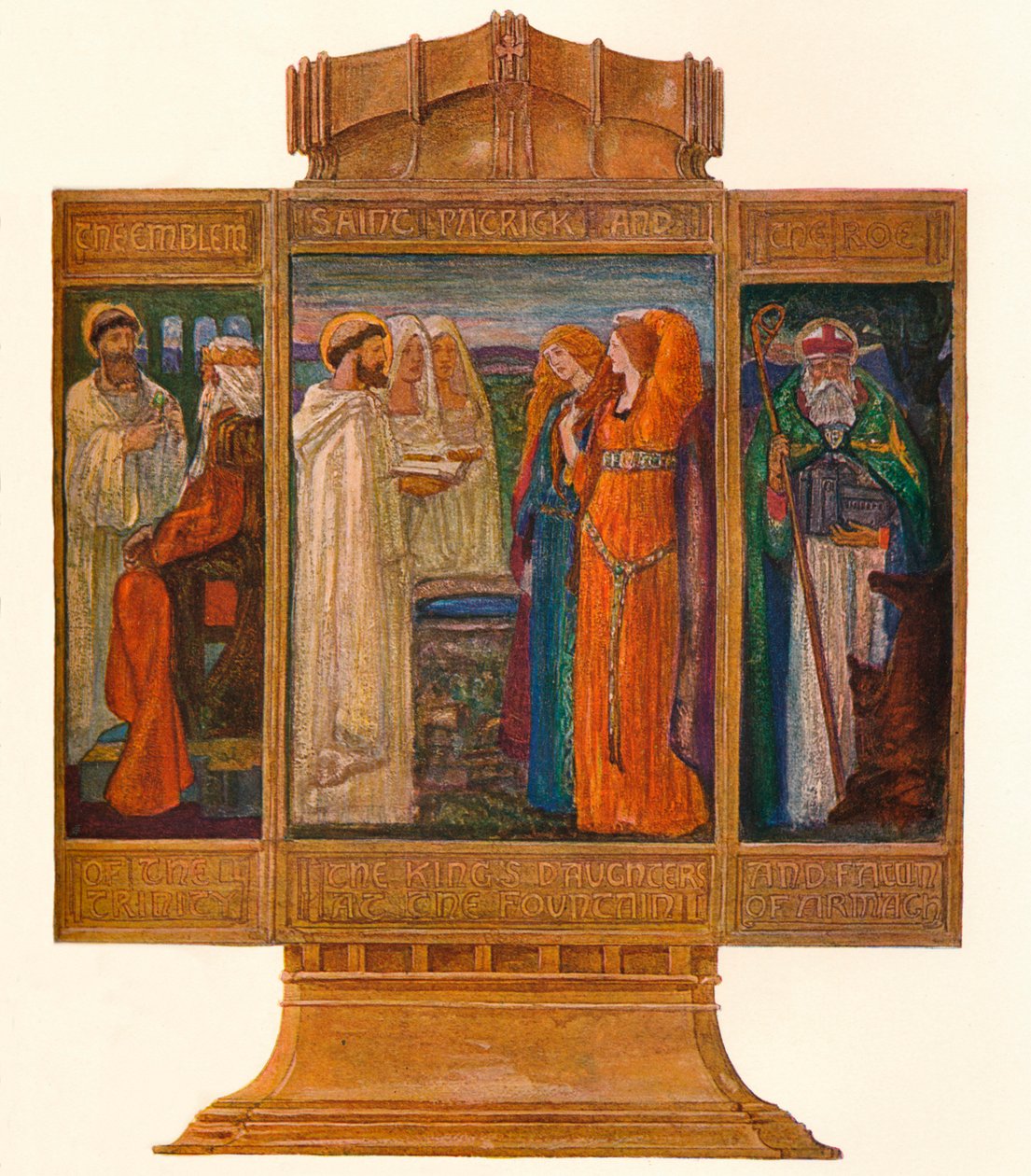 Tryptyk w Malowanych emaliach: Sceny z życia św. Patryka, 1903 autorstwa Alexander Fisher