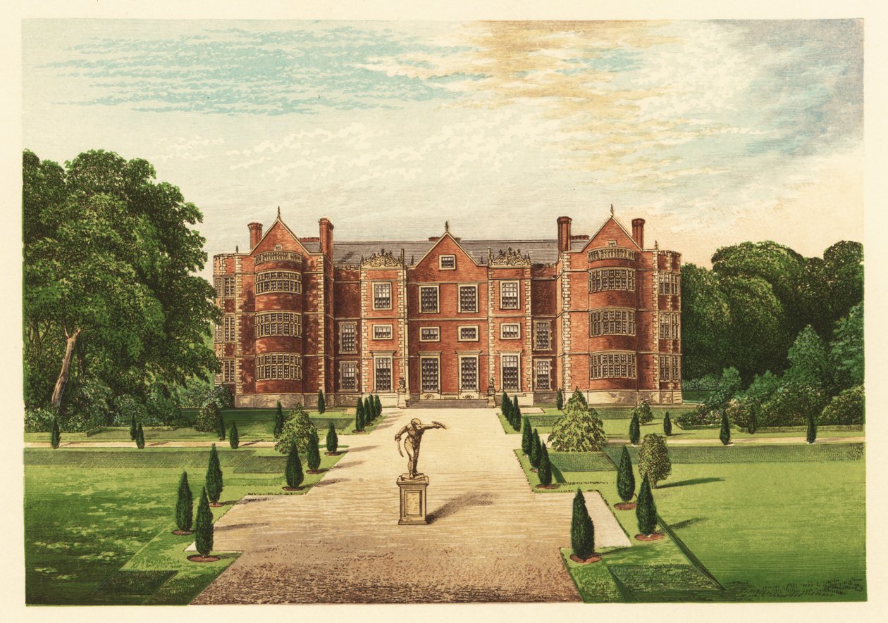 Burton-Agnes Hall, Yorkshire, Anglia. 1880 (grawerowanie) autorstwa Alexander Francis (after) Lydon