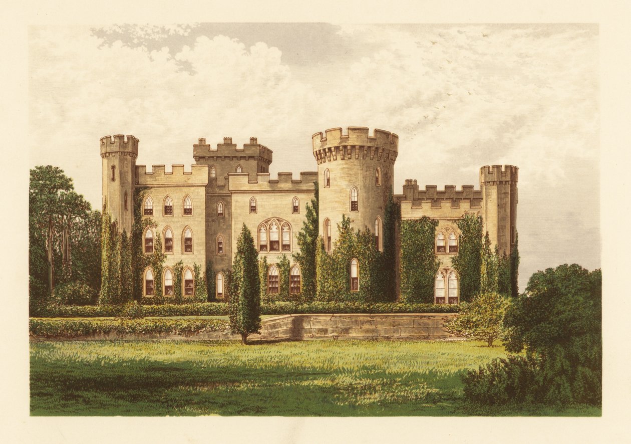 Zamek Cholmondeley, Cheshire, Anglia. autorstwa Alexander Francis (after) Lydon