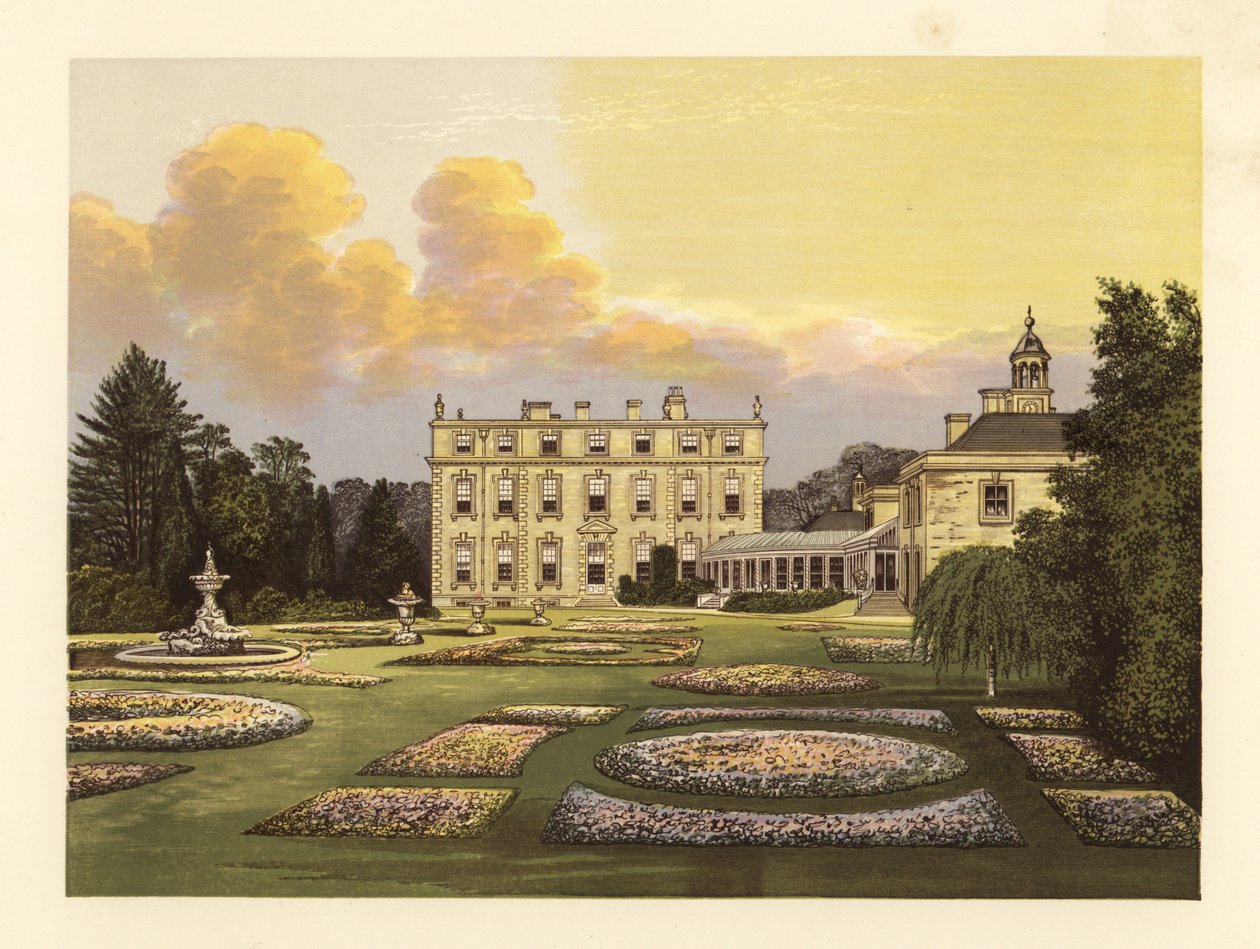 Ditchley House i ogrody, Oxfordshire, Anglia. autorstwa Alexander Francis (after) Lydon