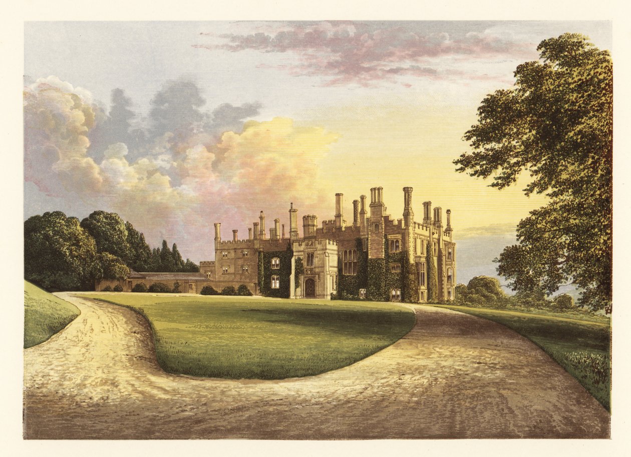 Dom Eggesford, Devon, Anglia. ,1880 (grawerowanie) autorstwa Alexander Francis (after) Lydon