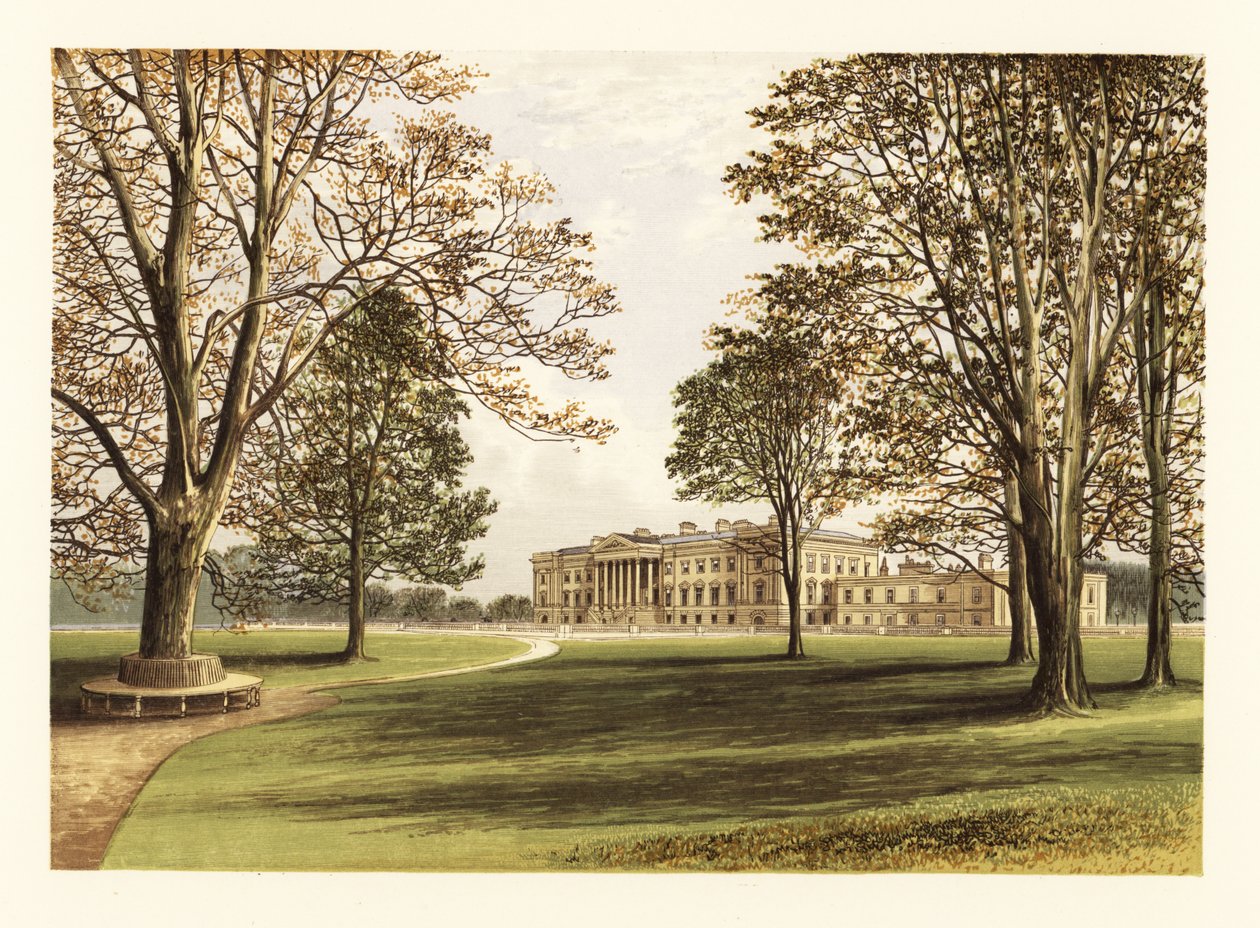 Pałac Hamiltona, Lanarkshire, Szkocja. ,1880 (grawerowanie) autorstwa Alexander Francis (after) Lydon