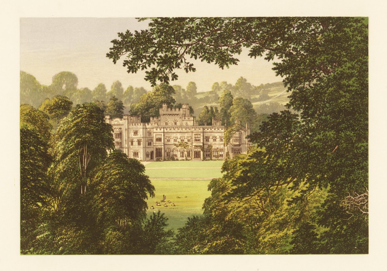 Zamek Hampton Court, Herefordshire, Anglia. autorstwa Alexander Francis (after) Lydon