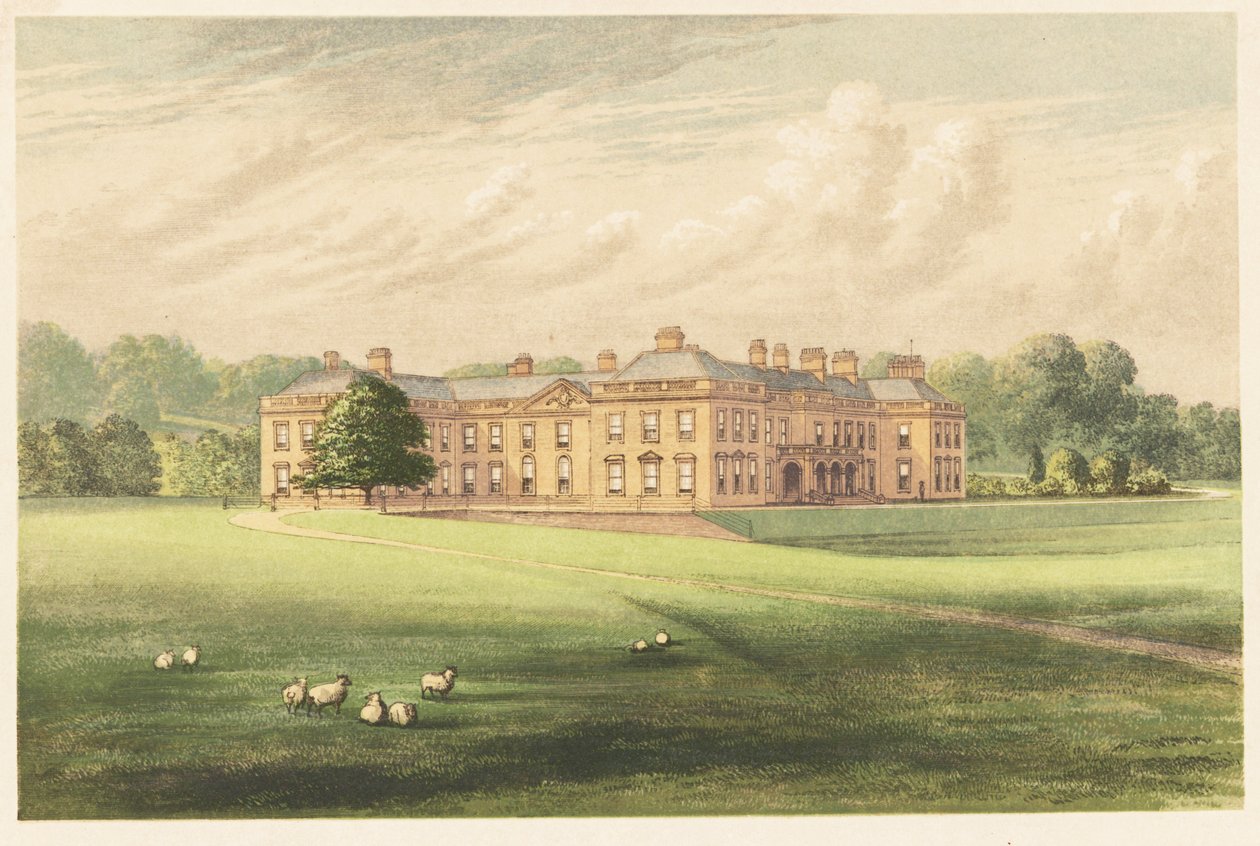 Holme Lacy House, Herefordshire, Anglia. 1880 (grawerowanie) autorstwa Alexander Francis (after) Lydon
