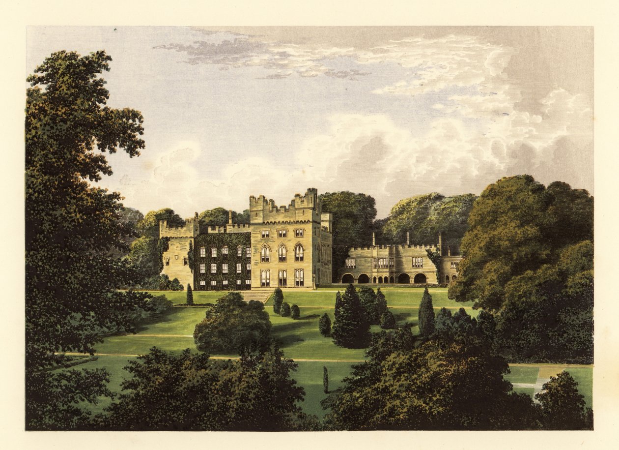 Hutton Hall, Kumbria, Anglia. ,1880 (grawerowanie) autorstwa Alexander Francis (after) Lydon