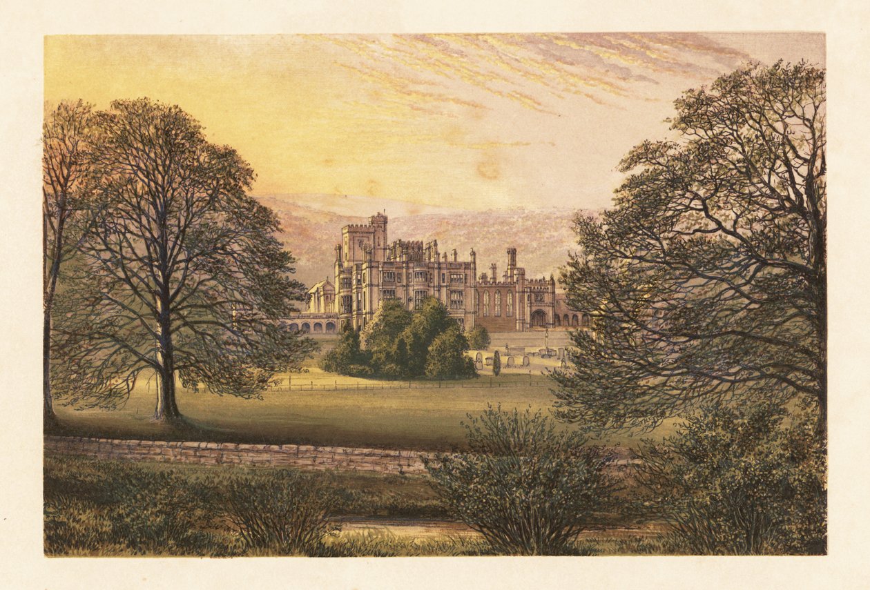 Ilam Hall, Staffordshire, Anglia. autorstwa Alexander Francis (after) Lydon