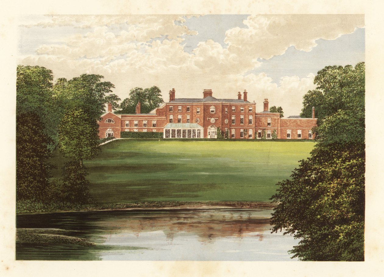 Lawton Hall., Cheshire, Anglia. autorstwa Alexander Francis (after) Lydon