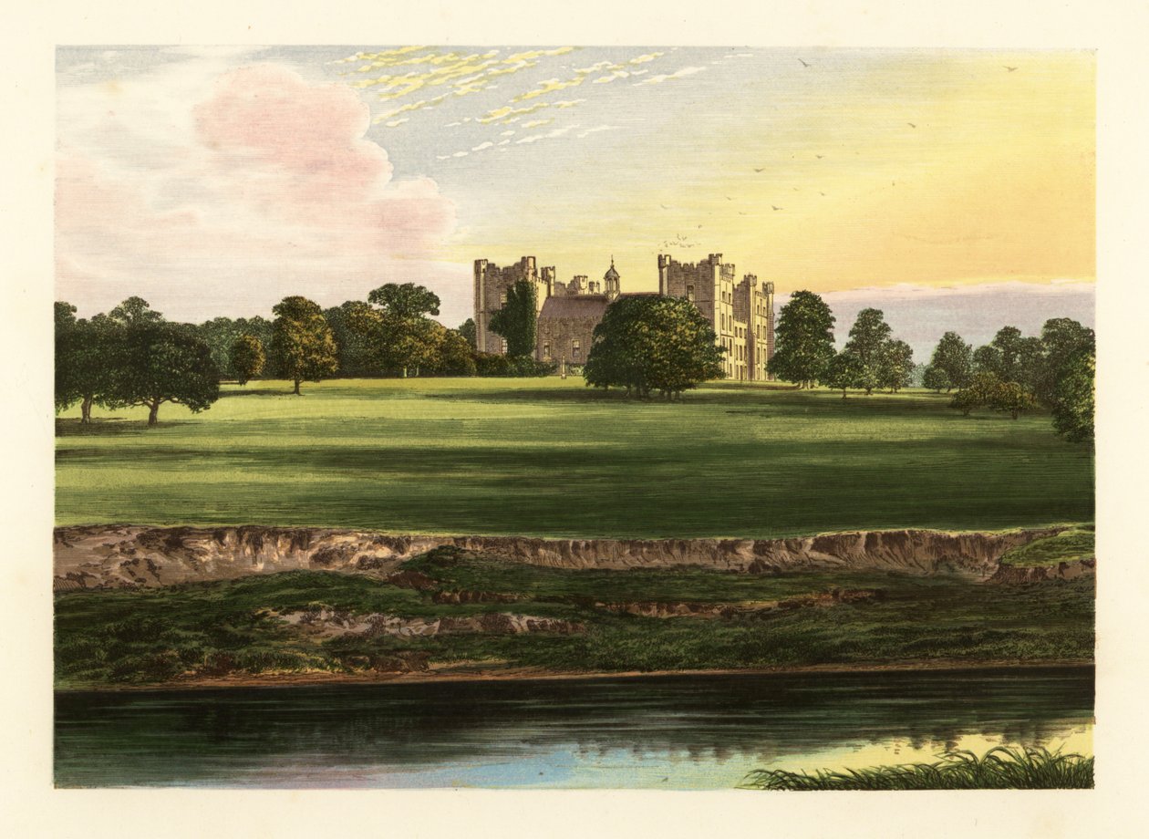 Zamek Lumley, Durham, Anglia. autorstwa Alexander Francis (after) Lydon