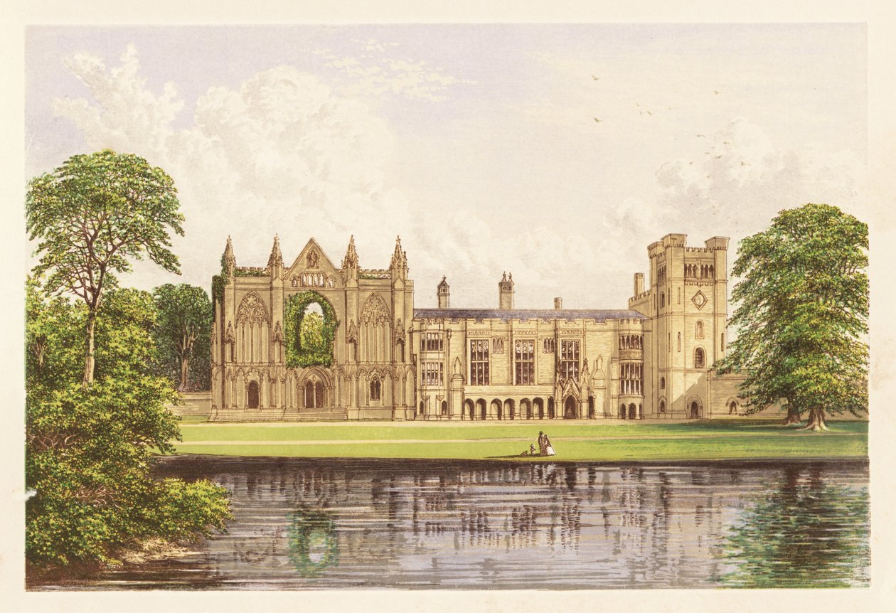 Opactwo Newstead, Nottinghamshire, Anglia. 1880 (grawerowanie) autorstwa Alexander Francis (after) Lydon