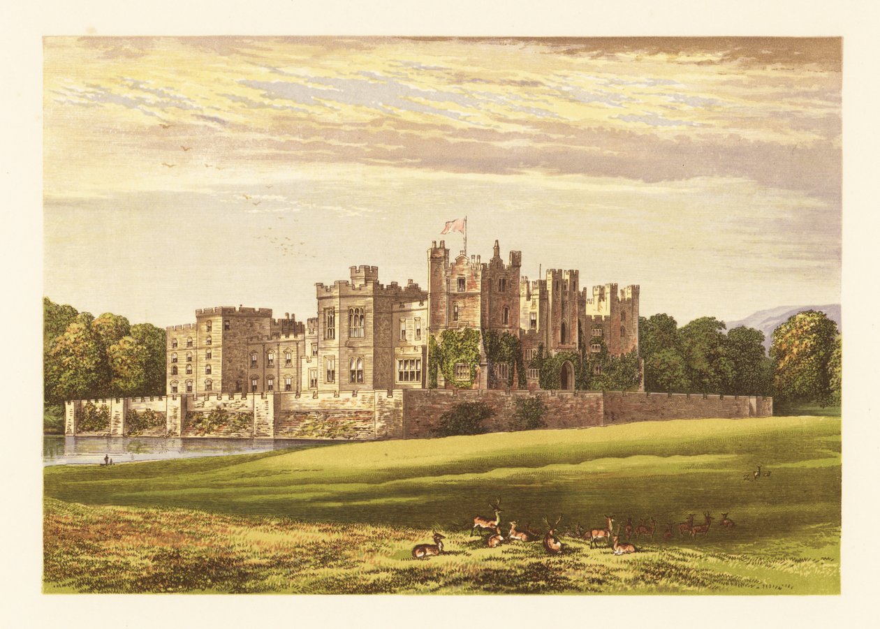 Zamek Raby, Durham, Anglia. autorstwa Alexander Francis (after) Lydon