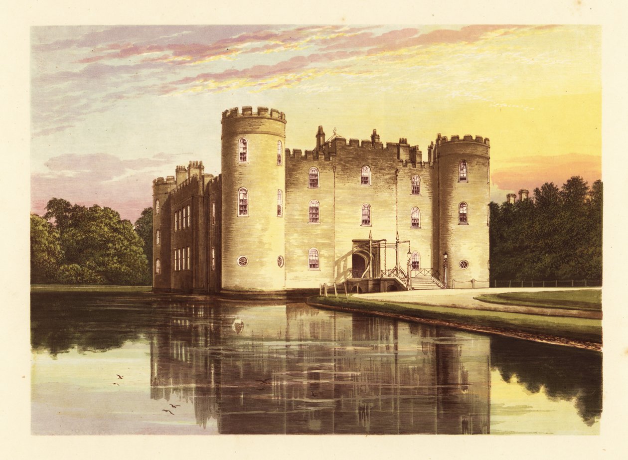 Zamek Shirburn., Oxfordshire, Anglia. ,1880 (grawerowanie) autorstwa Alexander Francis (after) Lydon