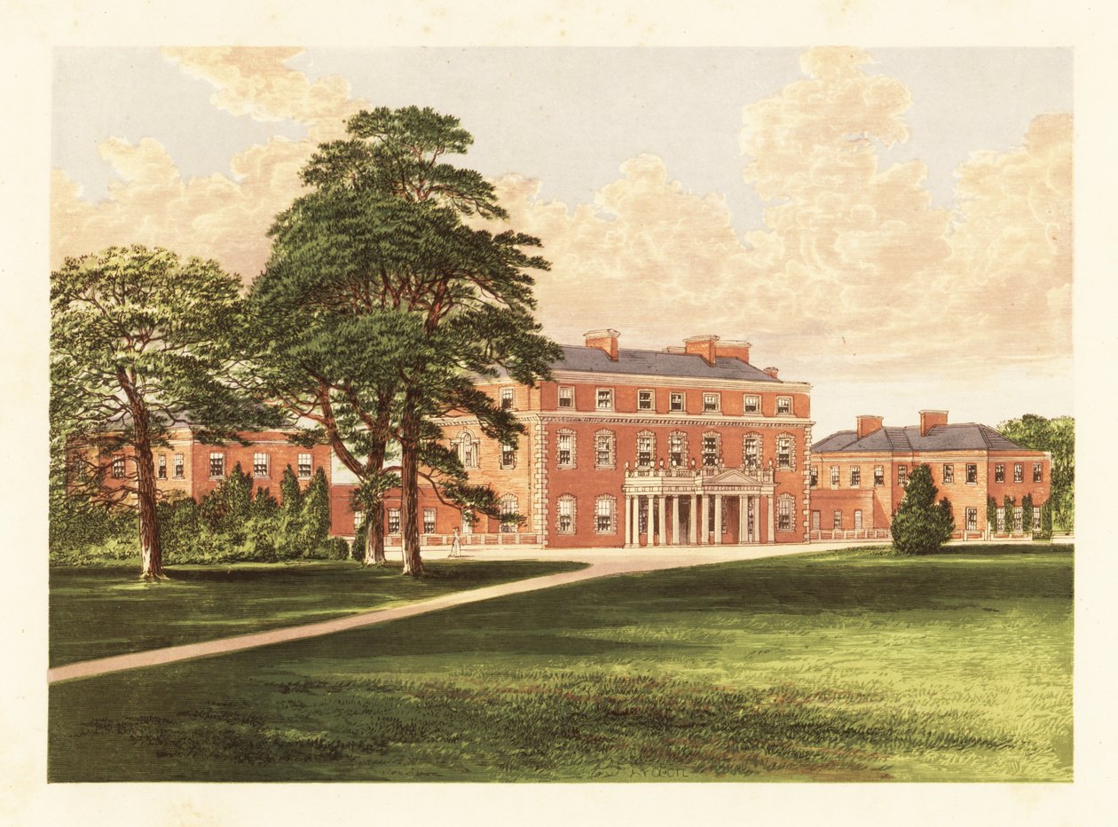 Trafalgar House, Wiltshire, Anglia. ,1880 (grawerowanie) autorstwa Alexander Francis (after) Lydon