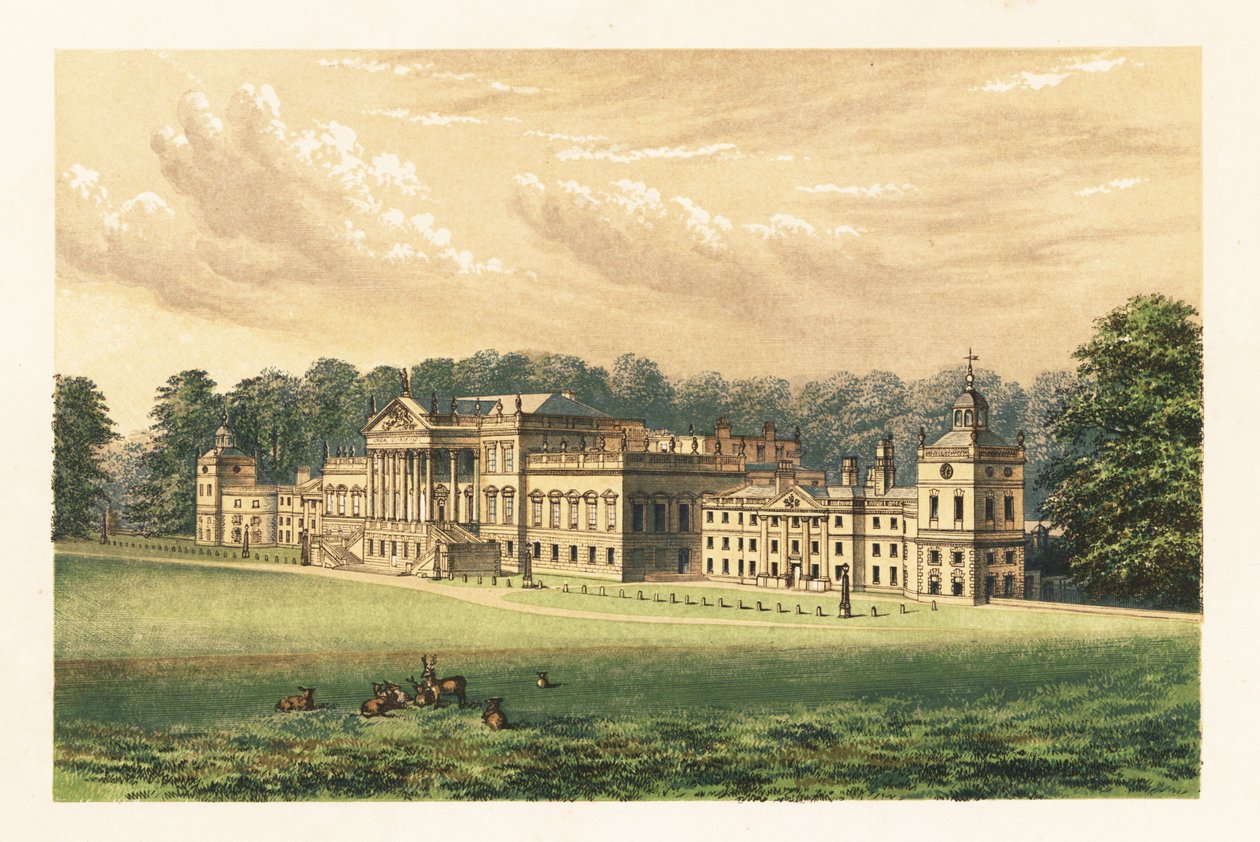 Wentworth Woodhouse, Yorkshire, Anglia.,1880 (grawerowanie) autorstwa Alexander Francis (after) Lydon
