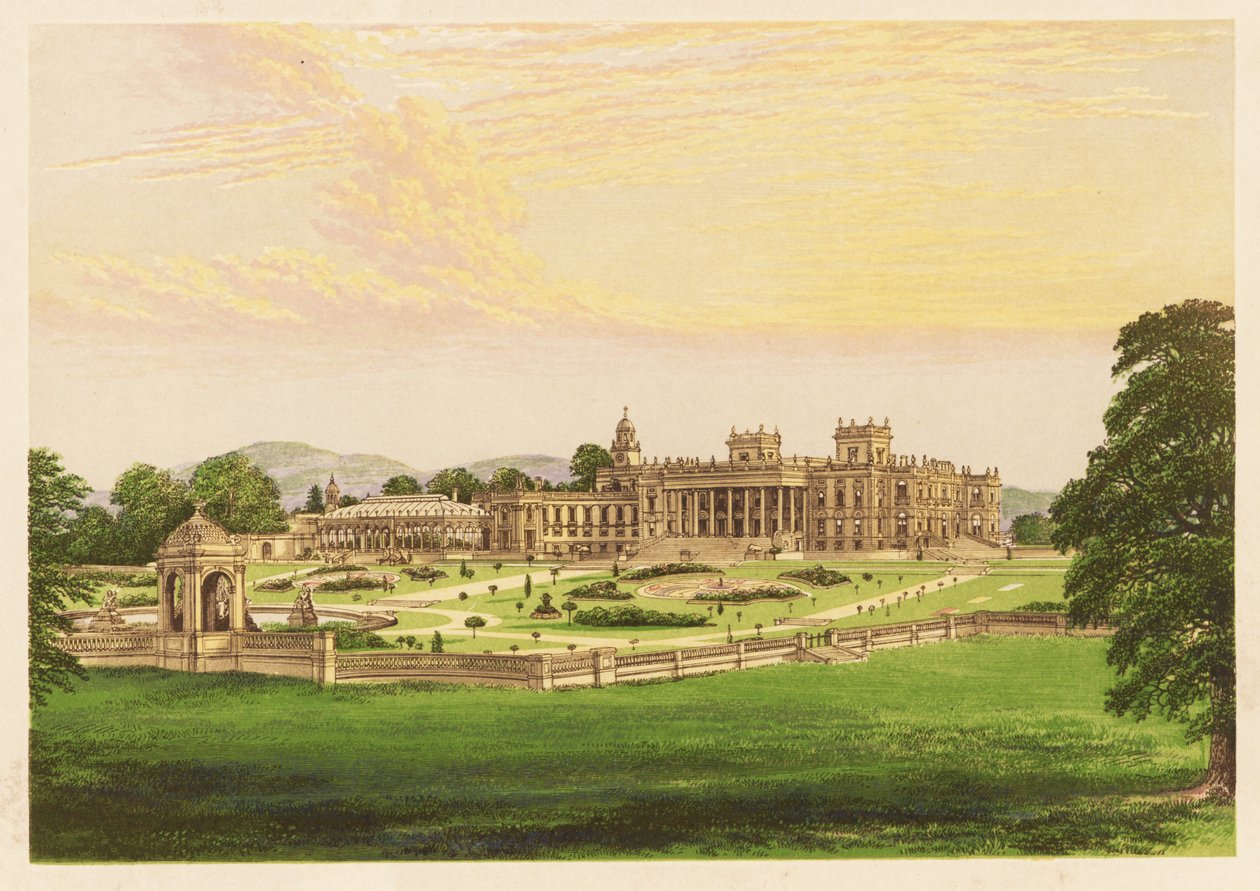 Witley Court, Worcestershire, Anglia. 1880 (grawerowanie) autorstwa Alexander Francis (after) Lydon