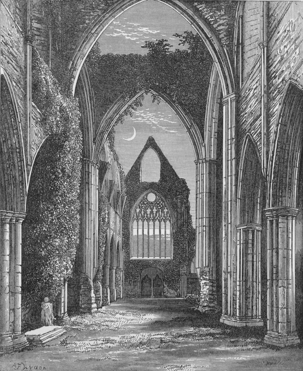 Chór, Patrząc na Zachód, Opactwo Tintern, ok. 1885, 1897 r. autorstwa Alexander Francis Lydon