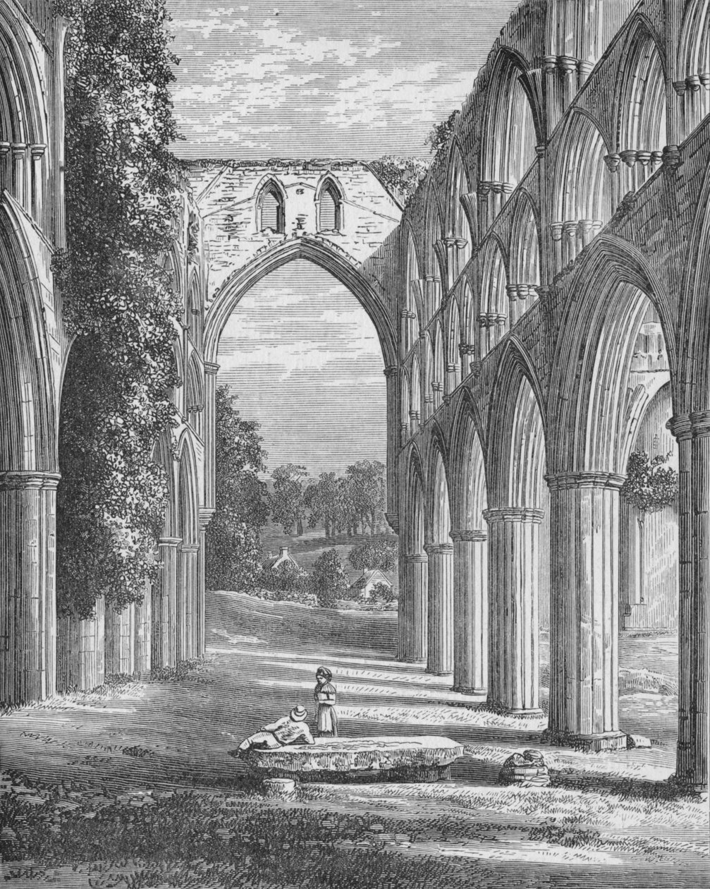 Chór, patrząc na północ, opactwo Rievaulx, ok. 1880, 1897 autorstwa Alexander Francis Lydon