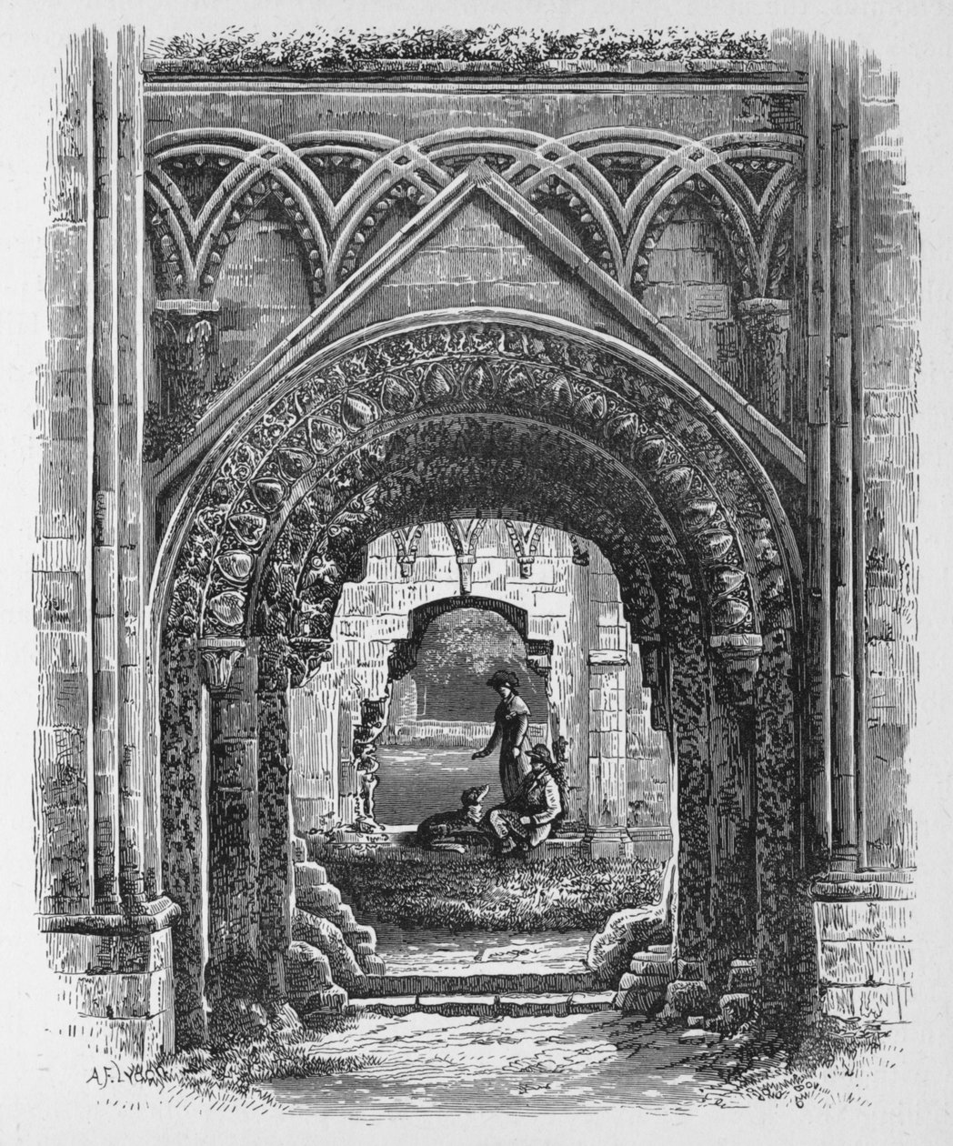 Wejście do kaplicy św. Józefa, opactwo Glastonbury, ok. 1880, 1897 r. autorstwa Alexander Francis Lydon