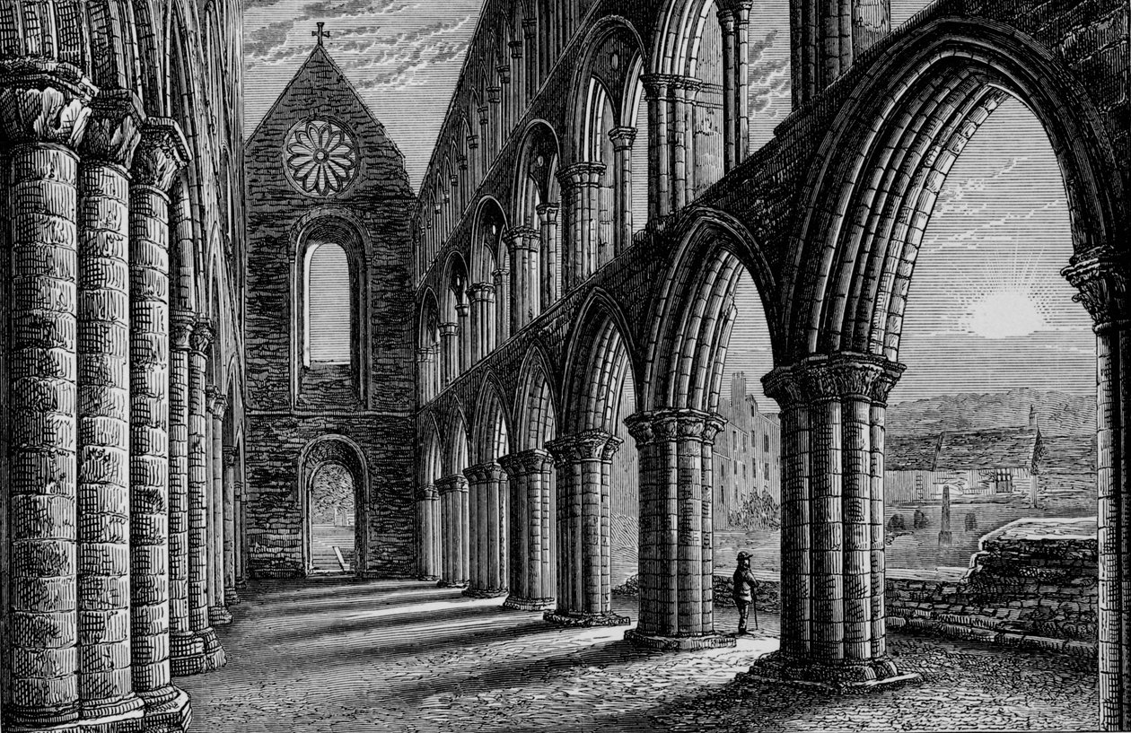 Nawa patrząc na zachód, opactwo Jedburgh, c1880, 1897 autorstwa Alexander Francis Lydon