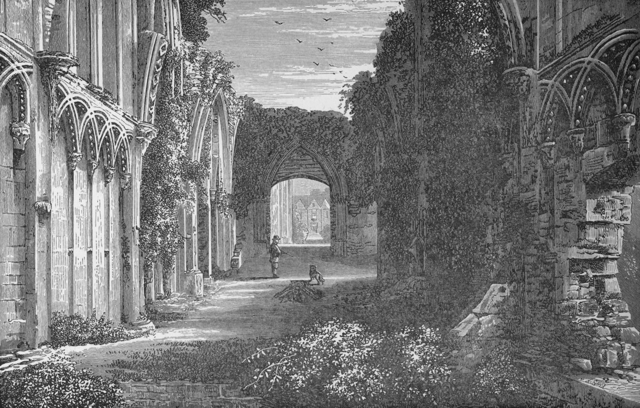 Kaplica św. Józefa, wnętrze, widok na wschód, opactwo Glastonbury, c1880, 1897 autorstwa Alexander Francis Lydon