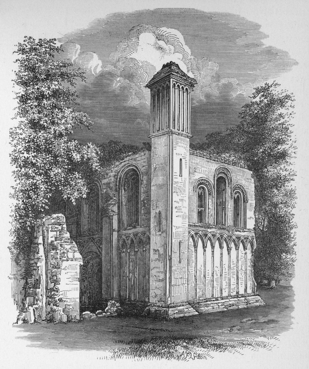 Kaplica św. Józefa, od strony północno-zachodniej, opactwo Glastonbury, ok. 1880, 1897 autorstwa Alexander Francis Lydon