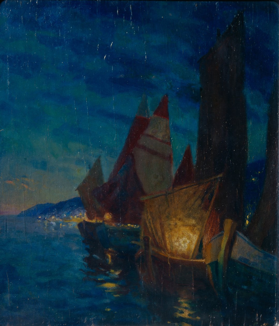 Żagle w nocy autorstwa Alexander Fyodorovich Gaush