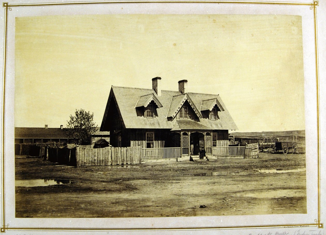Dom pułkownika Bullocka, indiański handlarz, Fort Laramie, 1868 (odbitka albuminowa) autorstwa Alexander Gardner