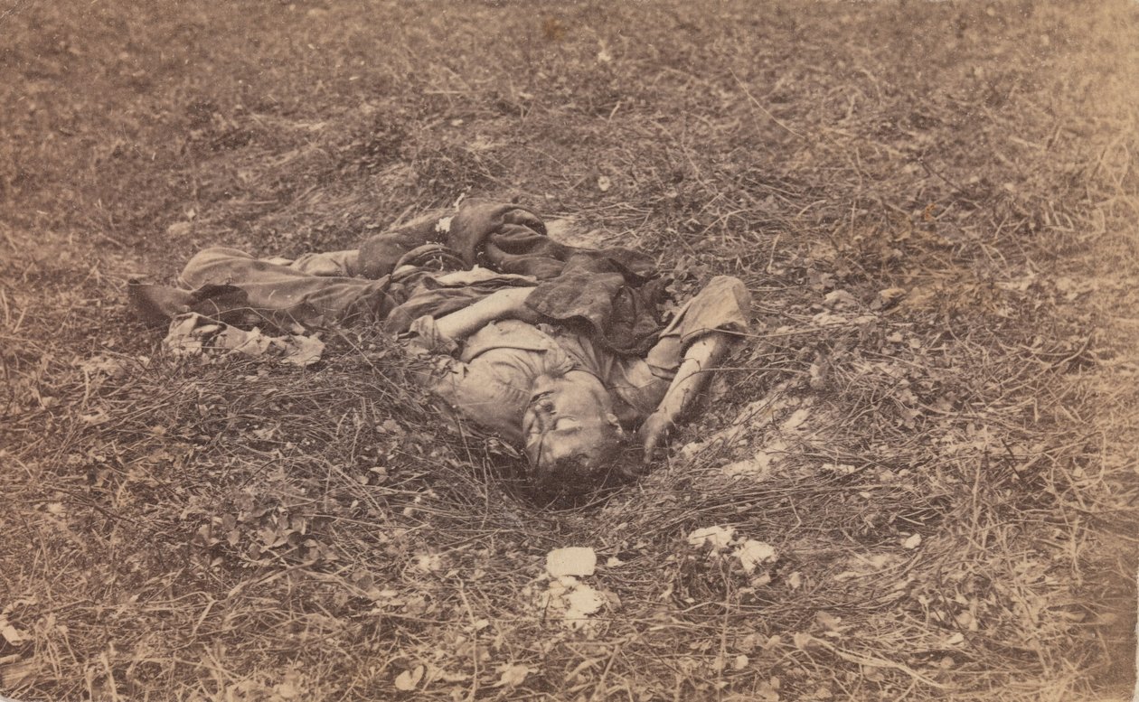 Żołnierz Konfederacji [na polu bitwy pod Antietam], wrzesień 1862. autorstwa Alexander Gardner