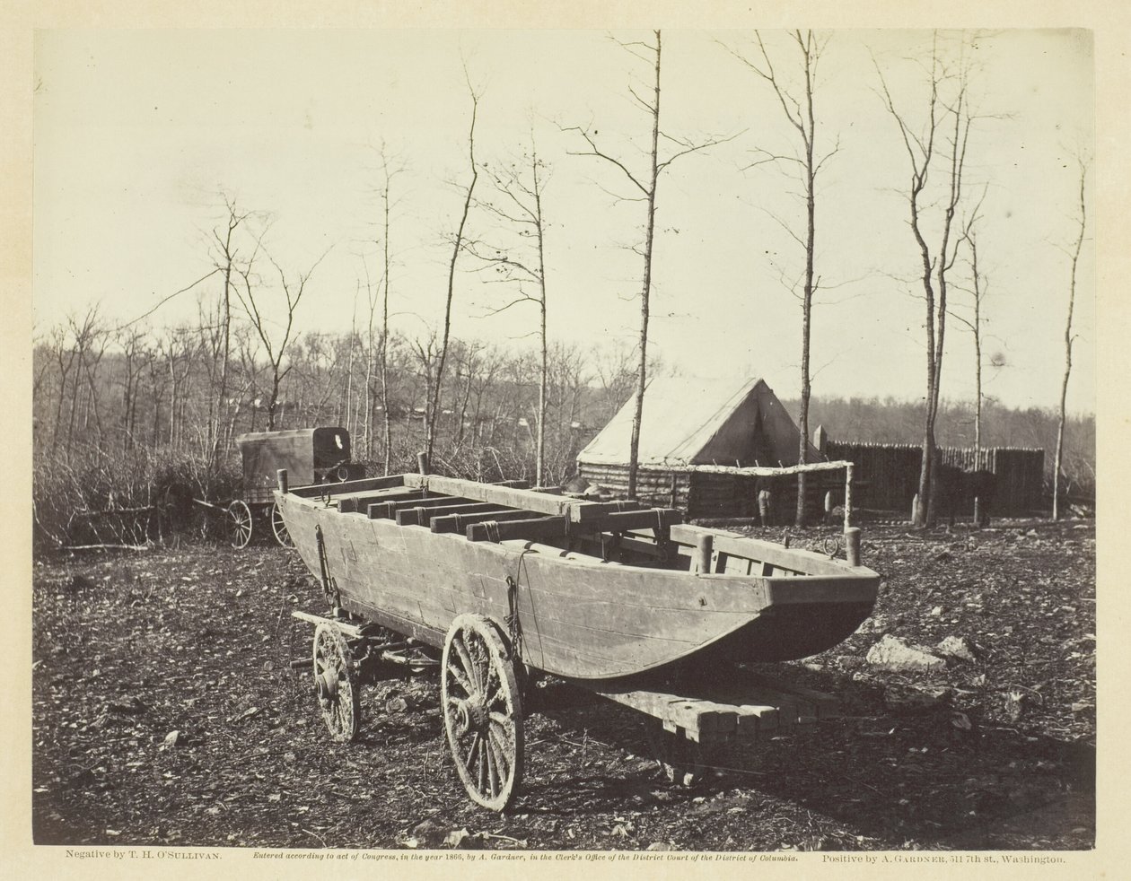 Pontoon Boat, Brandy Station, Wirginia, luty 1864. autorstwa Alexander Gardner