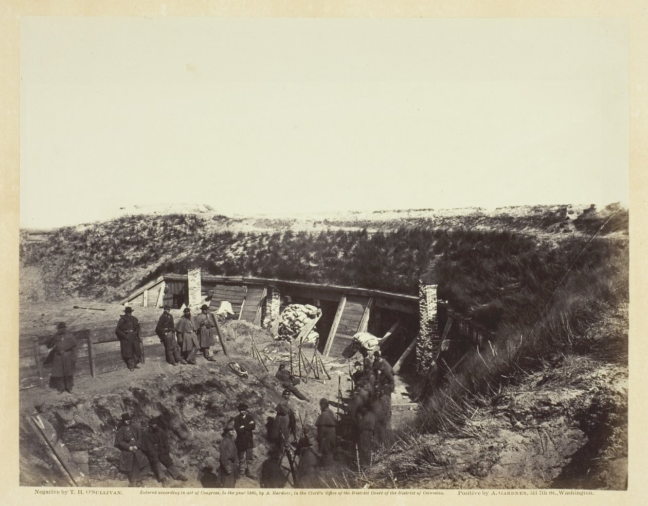 Ambona, Fort Fisher, Karolina Północna, styczeń 1865 r. autorstwa Alexander Gardner