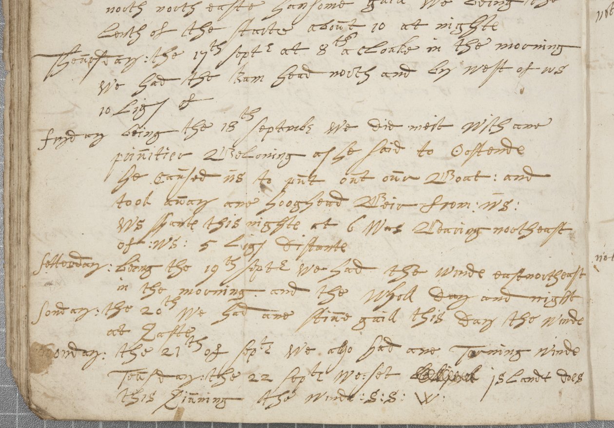 Dziennik Aleksandra Gillespiego, szczegół, 1674 autorstwa Alexander Gillespie